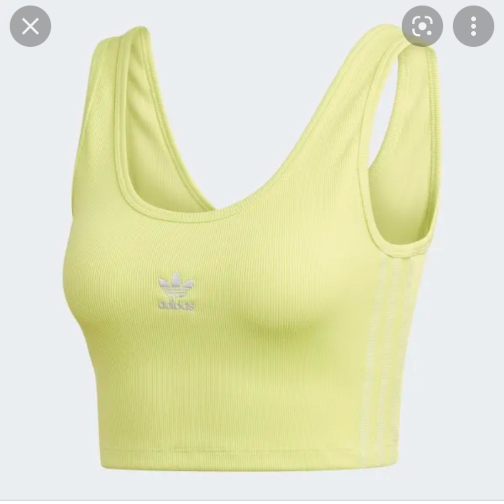 Adidas neon yellow crop top